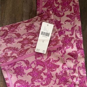 Anthropologie Daily Practice Pink Jacquard Seamless Leggings M NWT